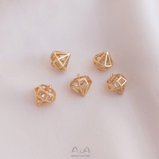 จี้สร้อยคอ สร้อยข้อมือ ต่างหู ประดับเพทาย ทองแท้ 14k แฮนด์เมด diy