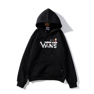 Vans เสื้อฮู้ด ผ้าฝ้าย พิมพ์ลาย สําหรับผู้ชาย และผู้หญิง