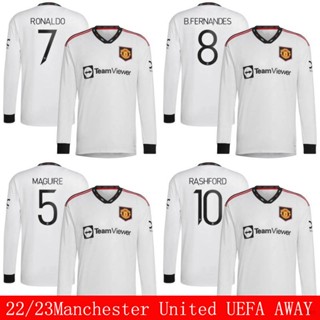 เสื้อกีฬาแขนยาว ลายทีมฟุตบอล UEFA MU Ronaldo B Fernandes Maguire Rashford Player Version TY3 YT3 22 23