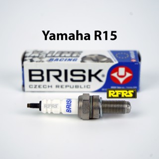 หัวเทียน BRISK X-Line 4 เขี้ยว แกนเงิน Yamaha R15 Spark Plug (8X21ROA) รองรับทุกน้ำมัน Made in EU