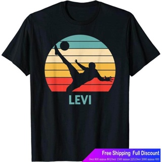 【leeee】 ลีวายส์เสื้อยืดกีฬา Levi Name Gift Personalized Soccer T-Shirt levis Mens Womens T-shirts แขนสั้นTEE_56