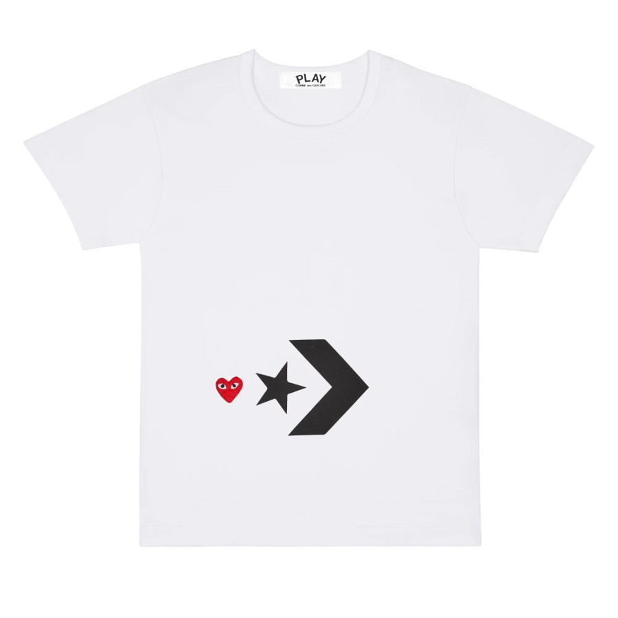Comme Des Garcons Play x Converse Logo T-shirt White 100% Original - MEN