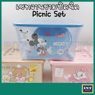 ชุดปิคนิค จานชามปิคนิค Picnic set ลายการ์ตูน ลิขสิทธิ์แท้ (ประกอบด้วยชุดจานชาม 4 ชุด)