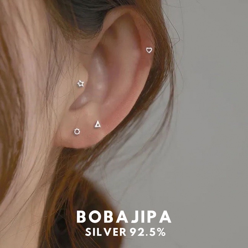 Earring Silver 92.5% ต่างหูก้านเงินแท้ ต่างหูเงิน S925 ต่างหูมินิมอล