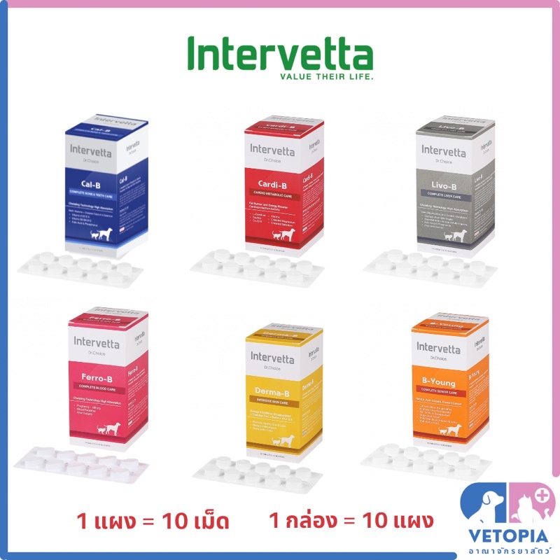 <ยกกล่อง> Intervetta Dr.Choice มี 6 สูตร < ยกกล่อง = 10 แผง>