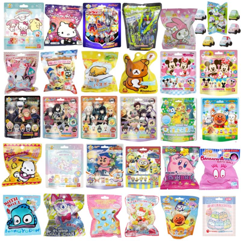 💦Bath bomb Bathball "70 ลายใหม่" Sanrio,Disney,Anpanman สบู่ผงอัดก้อนละลายน้ำทันที ไม่มีฟอง ข้างในมี