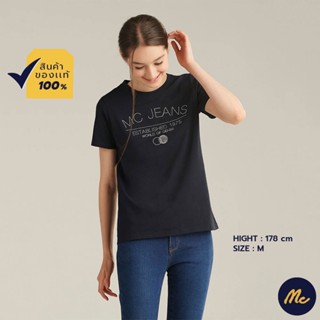 Mc Jeans เสื้อยืดแขนสั้นผู้หญิง เสื้อยืด คอกลม แขนสั้น สีกรมท่า ผ้านุ่ม ใส่สบาย MTSZ913_30