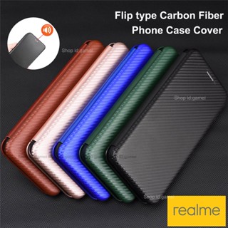 Realme 11 Pro+ 5G C53 C55 10T/10 Pro+ C33 C30s 9i 9 Pro+ C35 C21-Y C25Y C25s 8/7/X7 Pro X50 Pro เคสโทรศัพท์มือถือ คาร์บอนไฟเบอร์ แบบฝาพับแม่เหล็ก สําหรับ Realme Flip