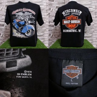 เสื้อยืดharley davidsonผ้านุ่มคอฟิตไม่มีข้างcotton100%ไซส์SMLมีมากกว่า40แบบ