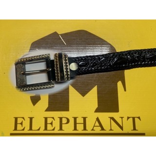 เช็มขัดหนังจระเข้แท้หัวชุดกล๊อฟ1.2”แบรนด์Elephabt