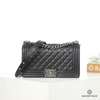 CHANEL BOY 10 BLACK CAVIAR RHW