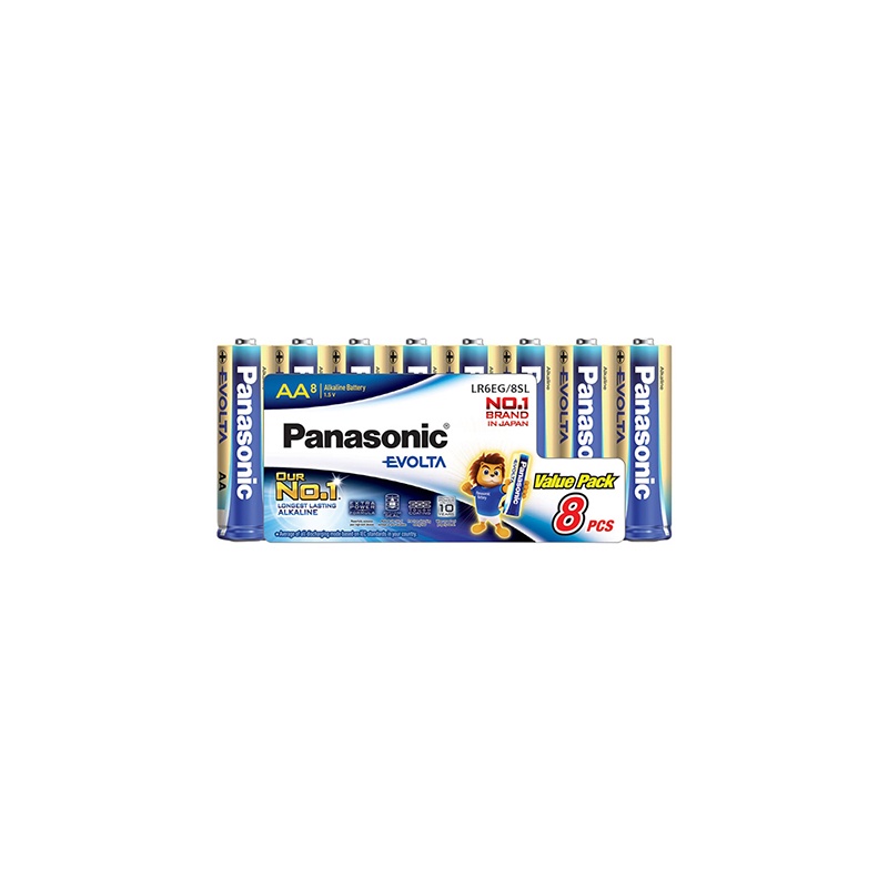 Panasonic ถ่านพานาโซนิค อีโวลต้า ขนาด AA / แพ็ค 8 ก้อน / ชริ้งแพ็ค รุ่น LR6EG/8SL - รูปที่ 2