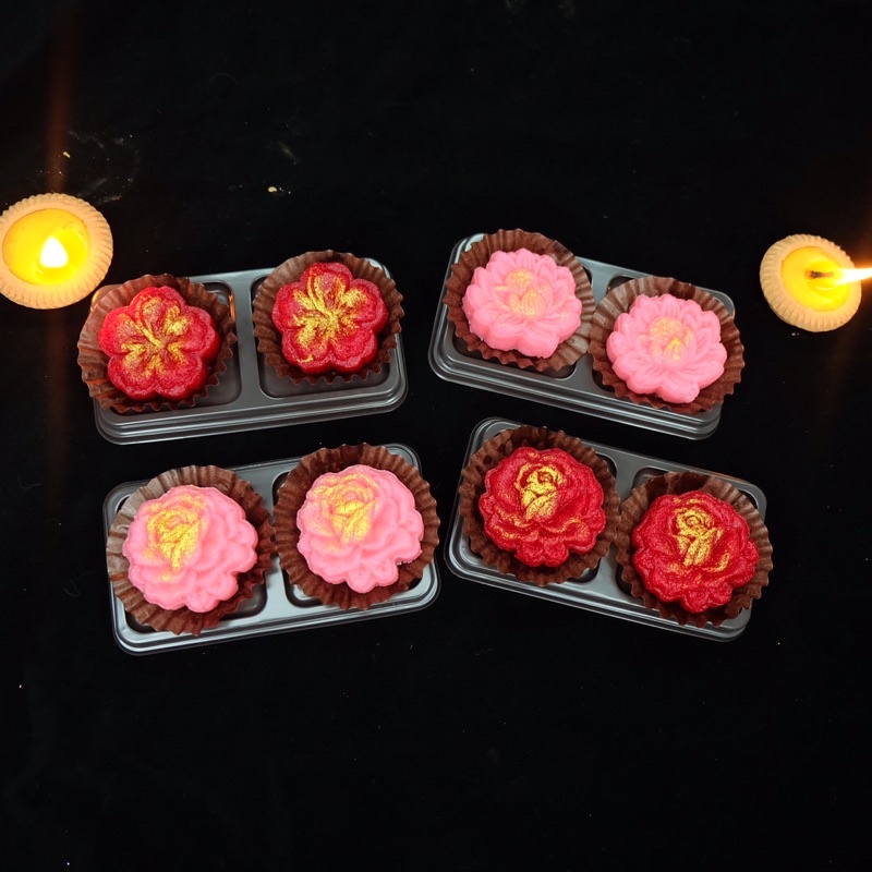 ขนมดอกบัวลักษมีมาตา อร่อย ไม่ผสมแป้งและวัตถุกันเสีย ดอกกุหลาบแดงถวายท้าวเวสสุวรรณ พระแม่อุมาเทวี ชบาแดงถวายพระพิฆเนศ - รูปที่ 4