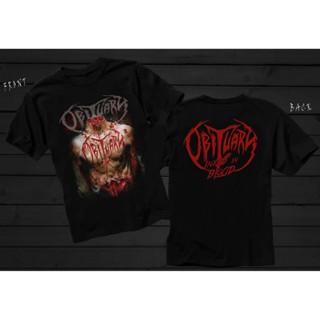 [COD] เสื้อยืดแขนสั้นลําลอง ผ้าฝ้าย 100% พิมพ์ลาย Obituary Inked In Blood American Death Metal พลัสไซซ์