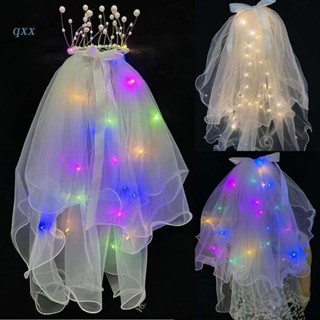 Ch*【พร้อมส่ง】ผ้าคลุมหน้าเจ้าสาว มีไฟ Led อุปกรณ์เสริมผมเจ้าสาว งานแต่งงาน