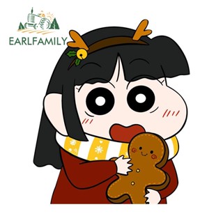 Earlfamily สติกเกอร์ ลายการ์ตูนชินจัง ขนาด 13 ซม. x 11 ซม. สําหรับติดตกแต่งกระจกรถยนต์ แล็ปท็อป