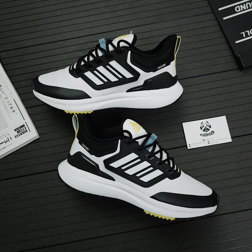 [ภาพจริง] AD- EQ21 Wh/Black/Neon รองเท้าผ้าใบสําหรับบุรุษและสตรีเท่านั้นที่ PUGSHOES STORE