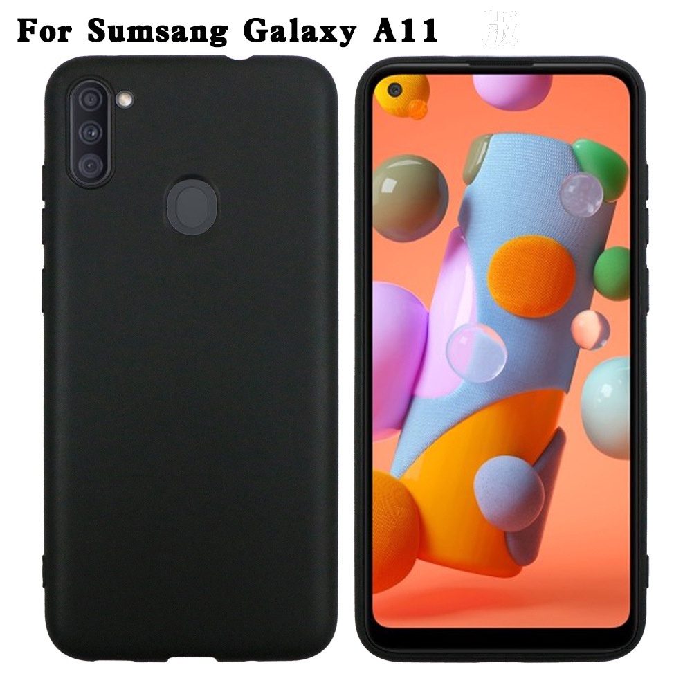 สําหรับ Samsung Galaxy A11 M11 SM-M115F TPU ซิลิโคนอ่อนนุ่มสีดํา Frosted Matte เคสโทรศัพท์ฝาครอบกรณี