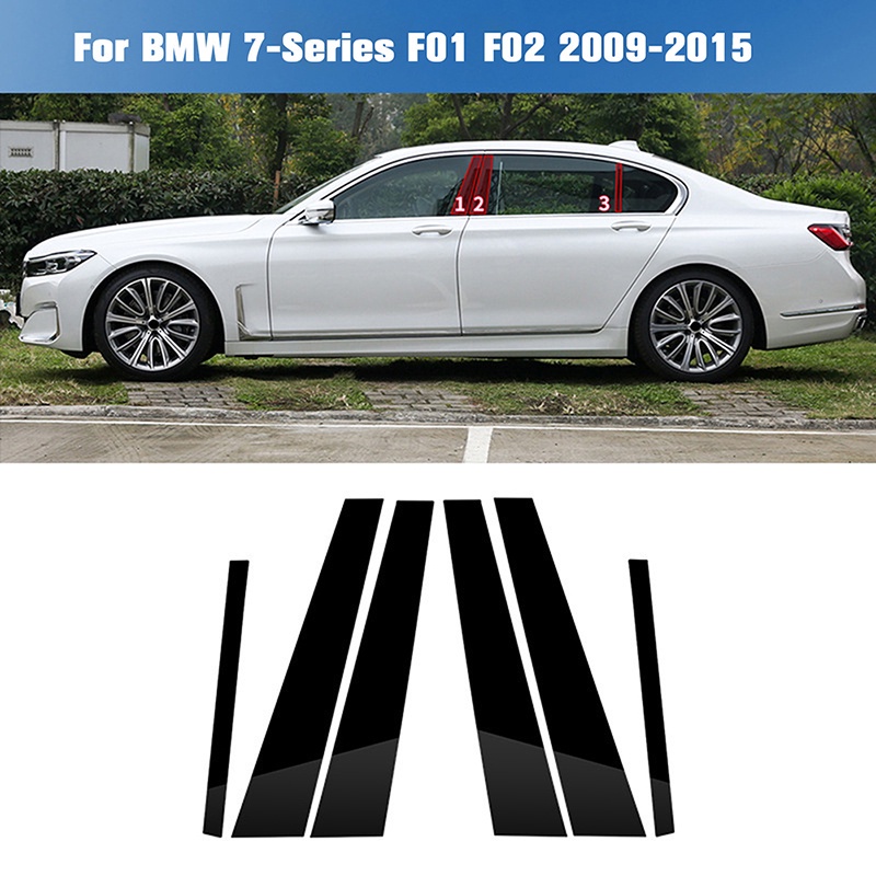 POSSBAY รถหน้าต่าง Trim ฝาครอบ BC คอลัมน์เสารูปลอกสติกเกอร์อุปกรณ์เสริมสําหรับ BMW 7-Series F01 F02 