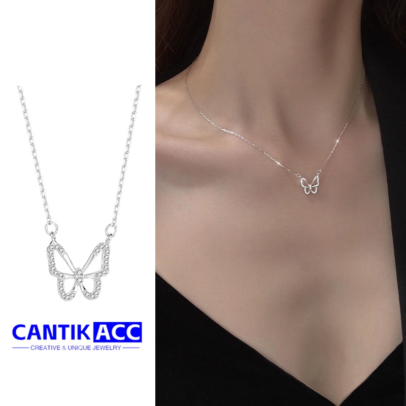 2024 แฟชั่นเครื่องประดับ Hollow สร้อยคอผีเสื้อเพทาย Shining สัตว์ Choker ทองเงินสี Party ของขวัญสําหรับสุภาพสตรี