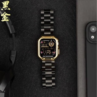 สายนาฬิกาข้อมือ สเตนเลส หรูหรา พร้อมเคส สําหรับ Strap Series 11 / 10 9 8 7 6 5 4 3 2 1 Watch SE SE2 Ultra Strap เคส i watch case ขนาด 41 45 มม. 49 มม. 40 44 มม. i watch สาย