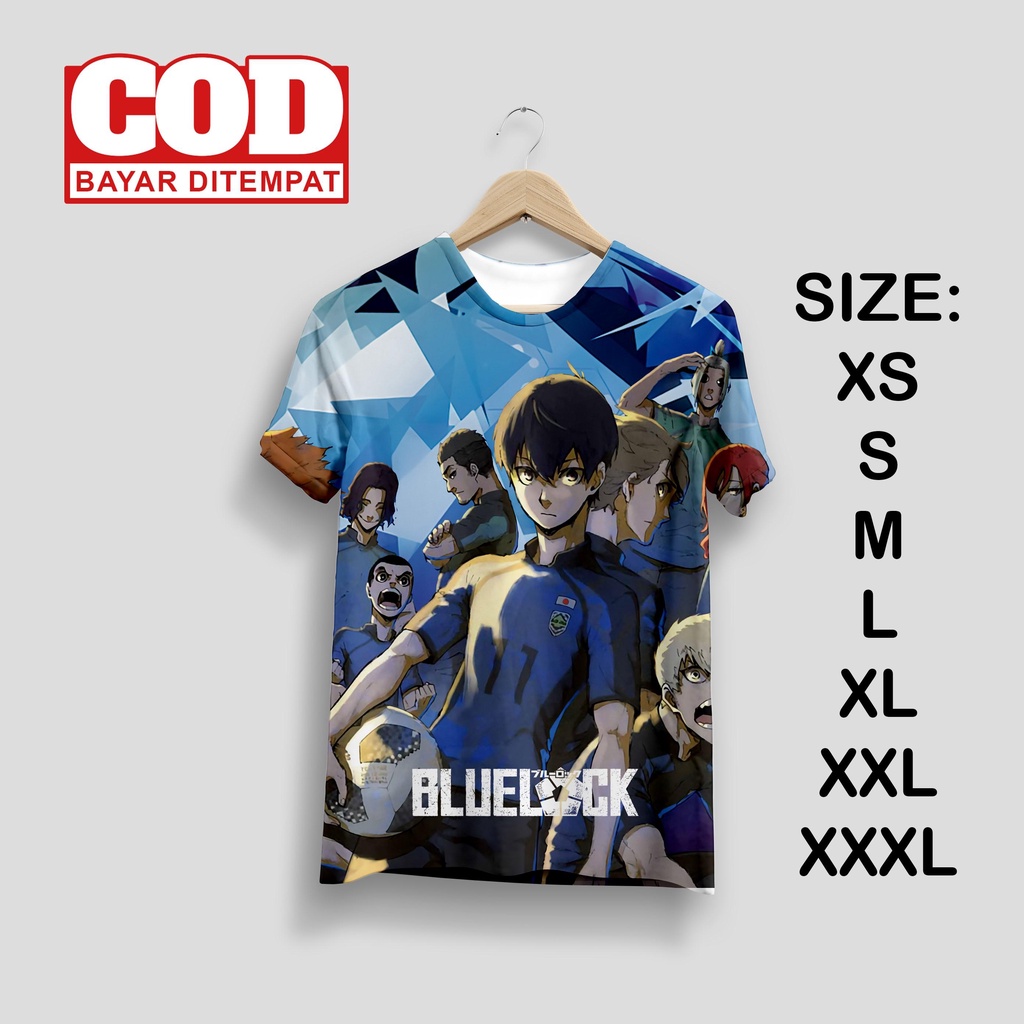 ใหม่เสื้อยืดพิมพ์ลาย Blue Lock Full | เสื้อยืด AOP Blue Lock