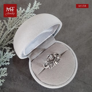 MT แหวนเงินแท้ รูปหัว นกอินทรี งานรมดำ ไซส์: 59 Solid 925 Sterling Silver Ring (sr158) MT Jewelry มณีธารา