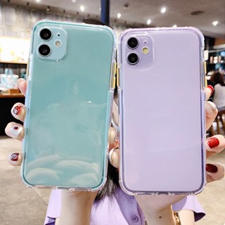 TPU เคสโทรศัพท์แบบใส สำหรับไอโฟน 11 Pro max 12 13 Pro max XR 12 13 mini สองสีป้องกันการตกหล่น เคสโทรศัพท์