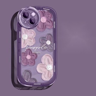 เคสมือถือ แบบนิ่ม ลายดอกไม้ สีม่วง กันกระแทก สําหรับ OPPO Reno8 Reno7pro reno6 7z 5 R17 AA53 A9 2020 F11 Findx3pro Findx5pro