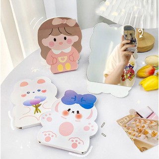 [พร้อมส่งจากไทย] กระจกพับได้ กระจกตั้งโต๊ะกระจกแต่งหน้า แบบพกพา แบบพับเก็บได้ A596