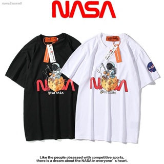 เสื้อยืดใหม่ NASA ผู้ชายและผู้หญิงแฟชั่นลำลองเสื้อยืดแขนสั้น ผ้า  100% พร้อมส่ง  ผ้านำเ ยืดคอกลม national tideแขนสั_59