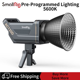 SmallRig 120D Bowens Mount Pre-Programmed Lighting LED Video Light Manual and SmallGoGo App Control 120W TLCI 96+ CRI 95+ 5600K 62600Lux@1m, 9 Lighting Effect Support AC Adapter and 14.4V/26V V-Mount Battery  ( American standard / US ) 3470