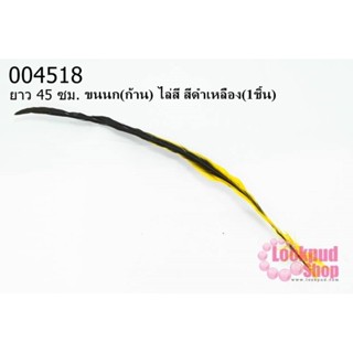 ขนนก(ก้าน) ไล่สี สีดำเหลือง ยาว 45 ซม. (1ชิ้น)