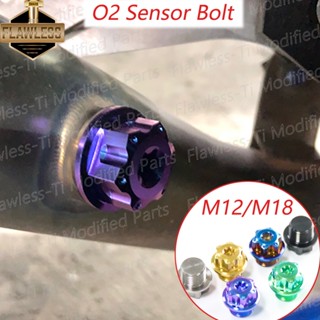 Flawless-ti Gr5 ปลั๊กเซนเซอร์ออกซิเจน O2 ท่อไอเสียไทเทเนียม M12×1.25 M18X1.25 Pitch Forza 350 Xmax 300 PCX 160 Gsxr1000