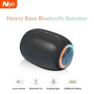 Niye ลําโพงบลูทูธไร้สาย เสียงเบสหนัก HIFI 4D รองรับการ์ด TF เล่น AUX แบบพกพา