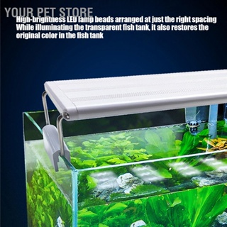 Your Pet Store อุปกรณ์เมาท์ขาตั้งไฟ Led 220V 4 แถว ปลั๊ก Eu สีขาว สําหรับตู้ปลา