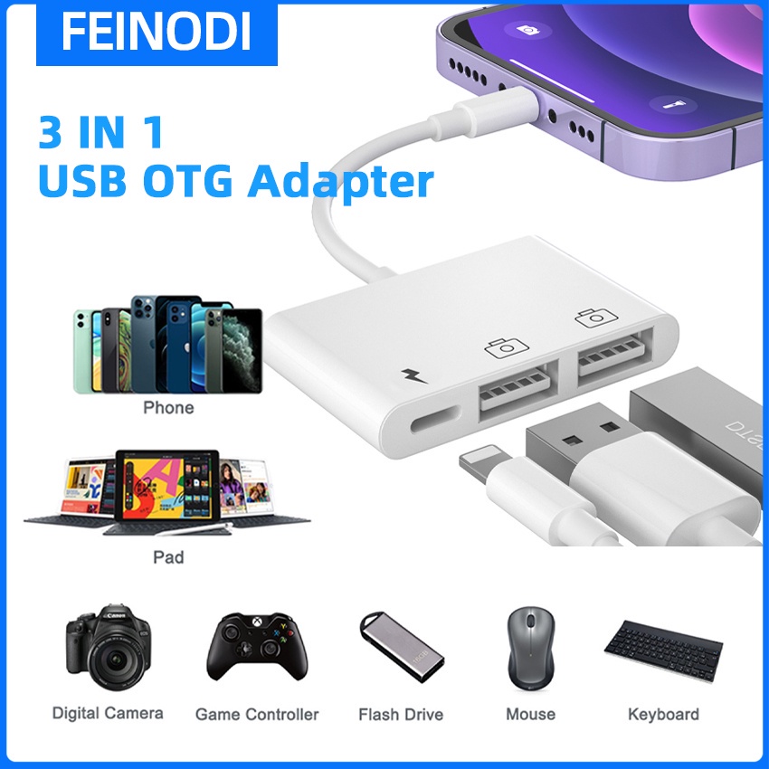 FEINODI OTG Card Reader USB 3.0 Flash Drive รองรับคีย์บอร์ด/เมาส์/เปียโน MiDi/u ดิสก์/SD/TF/Micro SD พร้อมส่ง