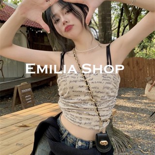 EMILIA SHOP  เสื้อ เสื้อแขนกุด ครอปแขนกุด เซ็กซี่ สไตล์เกาหลี  ins fashion ทันสมัย Stylish A20K017 36Z230909