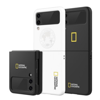 National Geographic - Slim Fit Hard case for galaxy z flip 1 2 3 4 / black, white logo flip4 flip3 korea