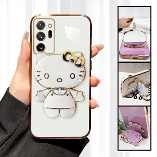 เคสโทรศัพท์มือถือ กันกระแทก ลายแมวเฮลโลคิตตี้ พร้อมขาตั้ง สําหรับ Samsung Galaxy Note20 Ultra 4G 5G