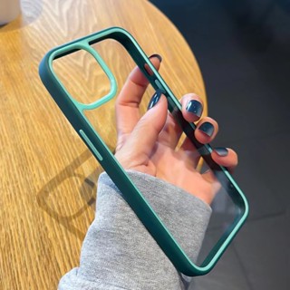 【Double color‘s case/Green】เคส compatible for iPhone 14 pro max 13 pro max 12 pro max 11 pro max x xr xs max 7 plus 8 plus 7 8 se 2020 case transparent acrylic hard case