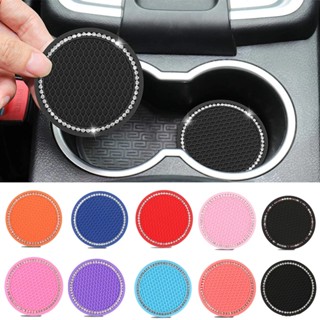 แผ่นรองแก้วซิลิโคน กันลื่น กันน้ําร้อนลวก ประดับพลอยเทียม ขน…