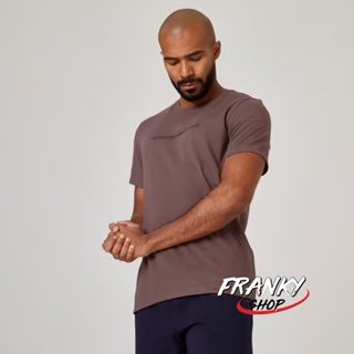 [พร้อมส่ง] เสื้อผ้าฝ้ายสำหรับใส่ออกกำลังกาย Mens Short-Sleeved Straight-Cut Crew Neck Cotton Fitness T-Shirt 500