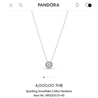 [พร้อมส่ง สินค้าแท้ 💯] แถมกล่องเล็ก Pandora Sparkling Snowflake Collier Necklace