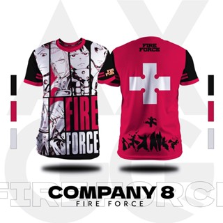 เสื้อยืด พิมพ์ลายอนิเมะ Fire Force Company 8 สําหรับผู้ชาย