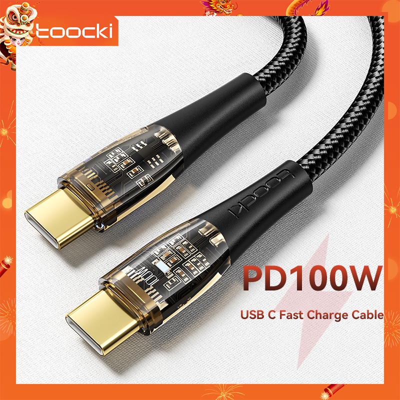 Toocki สายชาร์จโทรศัพท์มือถือ แบบถัก 6A 5A 3A 2.4A USB type c สําหรับ iPhone type c 100W 66w 36W 12W