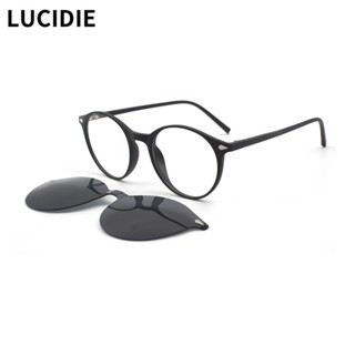 Lucidie 2 in 1 แว่นตากันแดด เลนส์โพลาไรซ์ กรอบแม่เหล็ก ทรงกลม แฟชั่น สําหรับผู้ชาย และผู้หญิง C8005