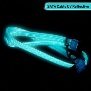 [CoolBlasterThai] SATA Cable VIZO UV Blue Reflective 90-180 Degrees