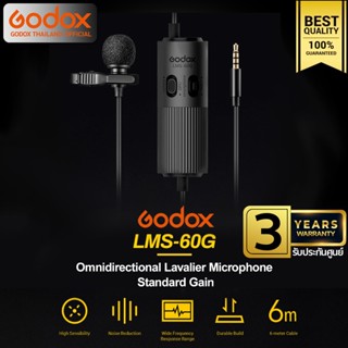 Godox Microphone LMS-60G Dual Omnidirectional Lavalier ( Camera &amp; Smartphone ) - ประกันศูนย์ Godox Thailand 3ปี