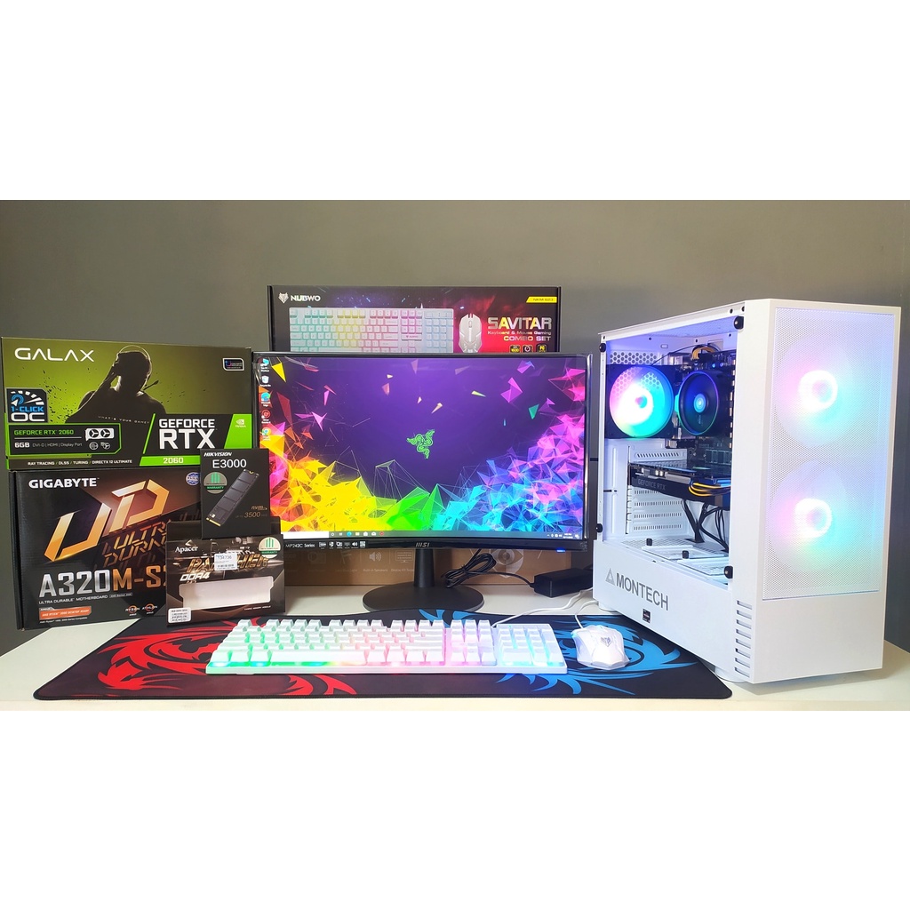 คอมพิวเตอร์ครบชุด RYZEN5 5500 RAM16GB RTX5060  8GB พร้อมจอ24นิ้ว